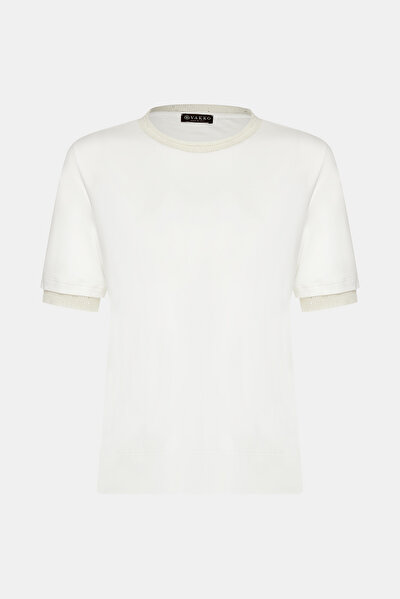 ECRU BASIC / ROUND NECKLINE SHORT SLEEVE TSHIRT 4
