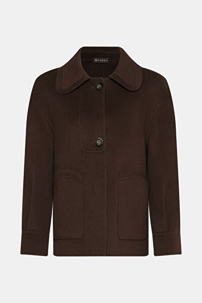 DARK BROWN WOOL REEFER JACKET 5