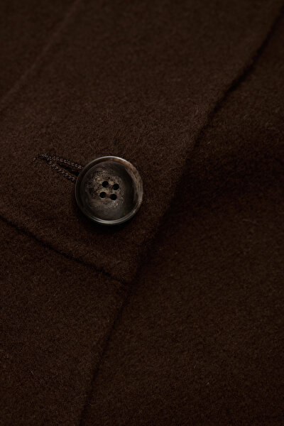 DARK BROWN WOOL REEFER JACKET 8