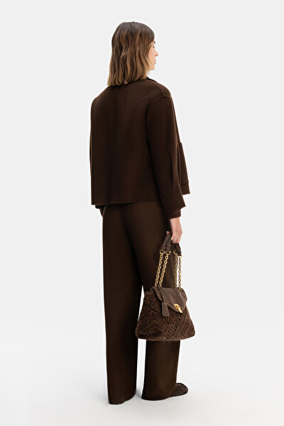 DARK BROWN WOOL REEFER JACKET 4