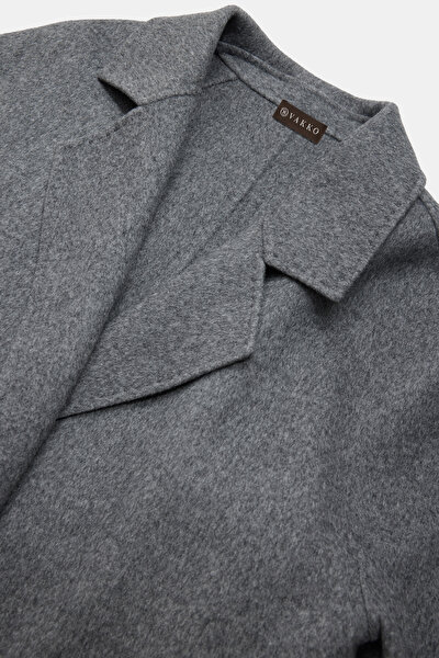 GREY DOUBLEFACE WOOL OVERCOAT 3