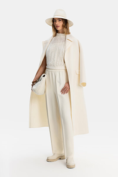 ECRU DOUBLEFACE WOOL/CASHMERE OVERCOAT 3