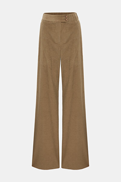 CAMEL CORDED SKINNY LEG TROUSERS 4