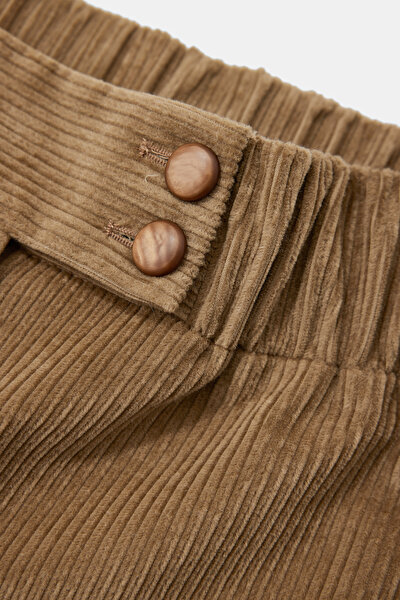 CAMEL FİTİLLİ DAR PAÇA PANTOLON 4
