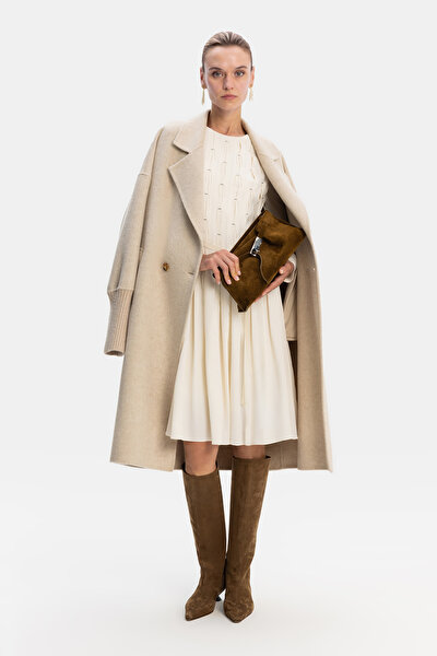 BEIGE WOOL/CASHMERE REEFER JACKET 4