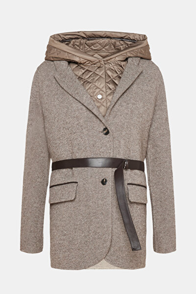 BROWN WOOL REEFER JACKET 8