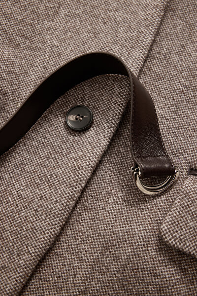 BROWN WOOL REEFER JACKET 13