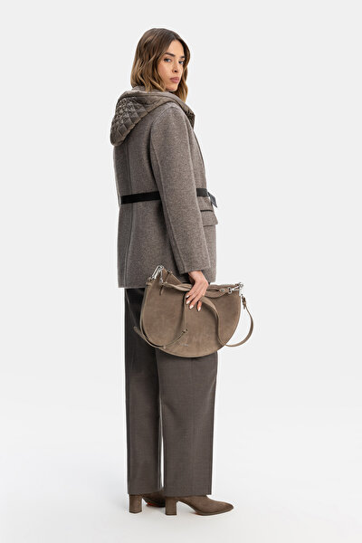 BROWN WOOL REEFER JACKET 4