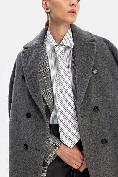 ANTHRACITE ALPACA WOOL REEFER JACKET 4
