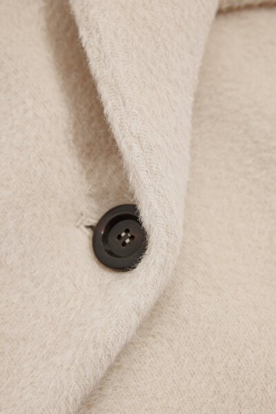 BEIGE ALPACA WOOL REEFER JACKET 4