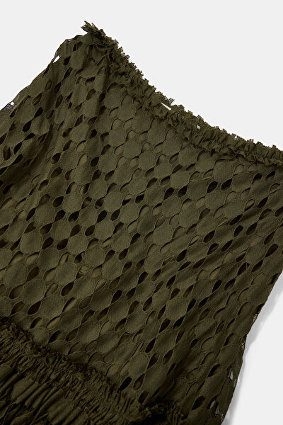 DARK GREEN LACY SKIRT 3
