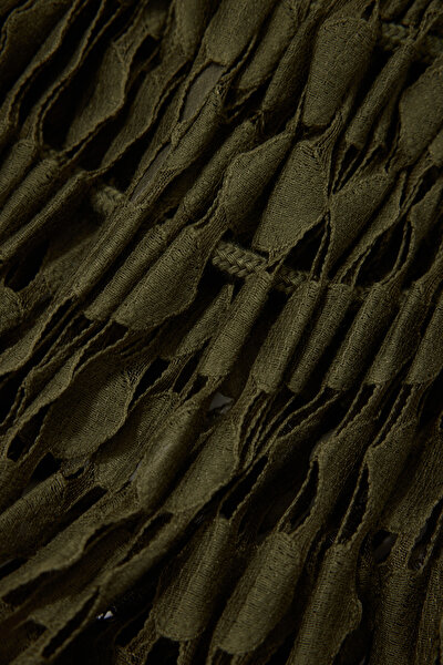 DARK GREEN LACY SKIRT 4