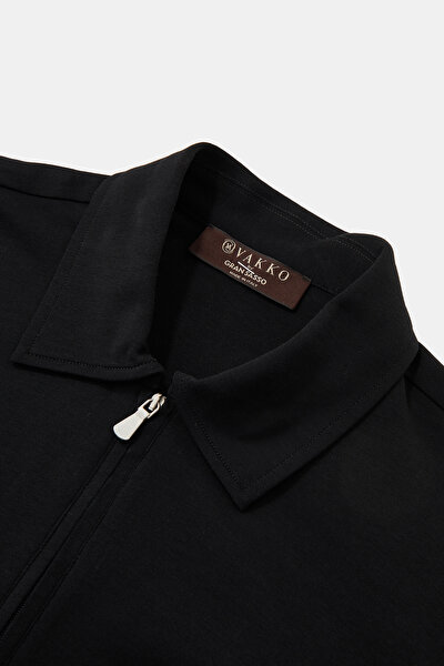 FERMUARLI POLO YAKA UZUN KOL T-SHIRT 3