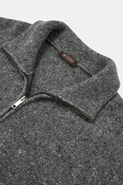 GREY LAPEL COLLAR TRICOT 3