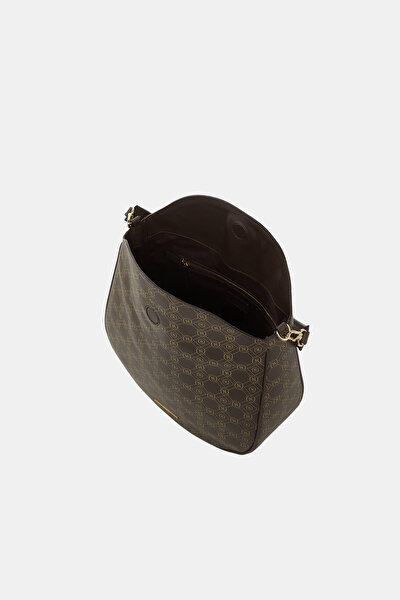 BEIGE MONOGRAM LEATHER BAG 5
