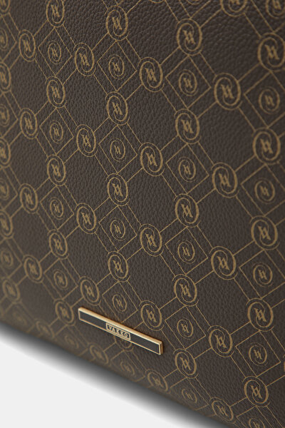 KAHVE MONOGRAM DERİ ÇANTA 4