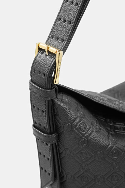 BLACK MONOGRAM LEATHER BAG 5