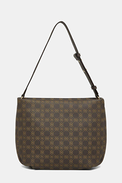 BEIGE MONOGRAM LEATHER BAG 3