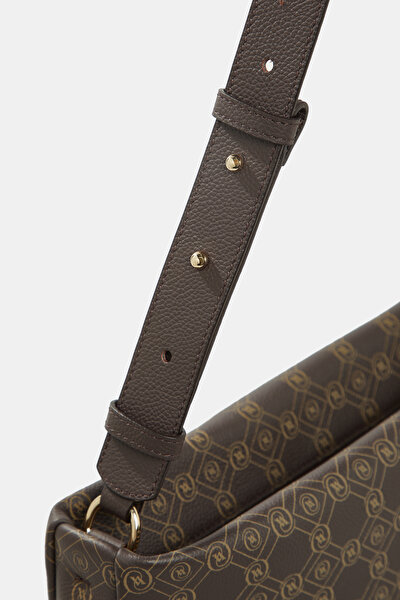 BEIGE MONOGRAM LEATHER BAG 5