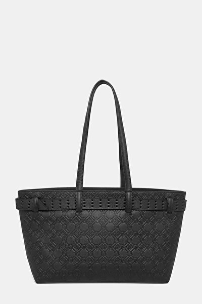 BLACK MONOGRAM LEATHER BAG 3