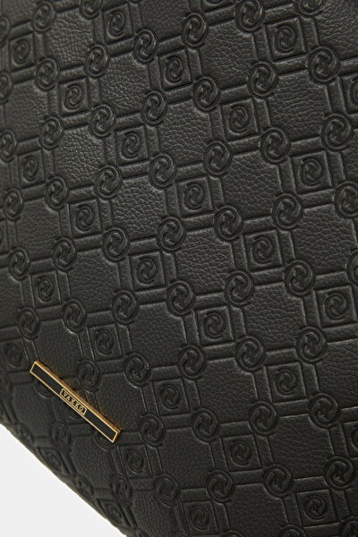 BLACK MONOGRAM LEATHER BAG 4
