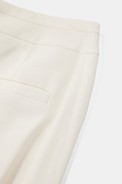ECRU WIDE LEG TROUSERS 4