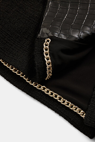 BLACK SURPLICE NECKLINE (CROSS-OVER NECKLINE) JACKET 5
