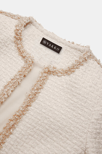 BEIGE BASIC / ROUND NECKLINE JACKET 3