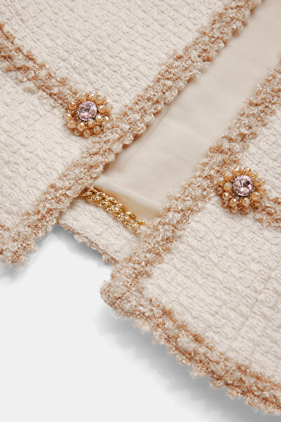 BEIGE BASIC / ROUND NECKLINE JACKET 4