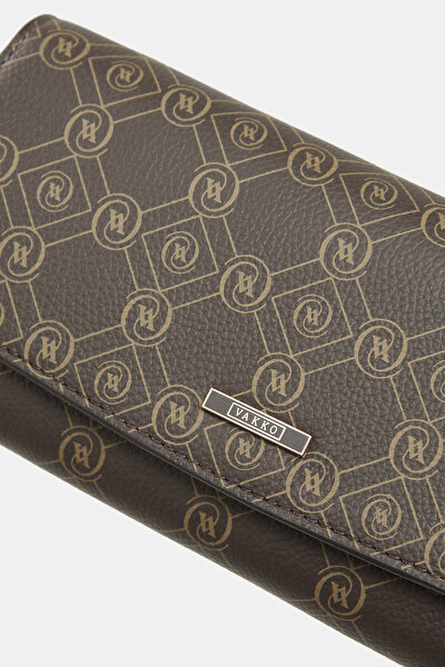 KAHVE MONOGRAM DERİ CÜZDAN 5