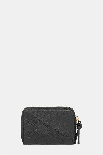 BLACK MONOGRAM LEATHER WALLET 3