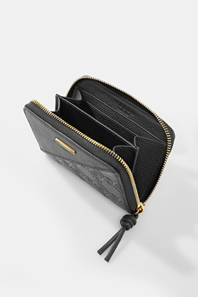 BLACK MONOGRAM LEATHER WALLET 4