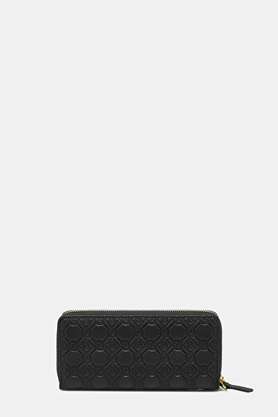 BLACK MONOGRAM LEATHER WALLET 3