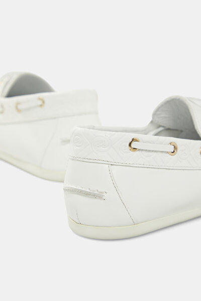 WHITE MONOGRAM LEATHER SHOE 5