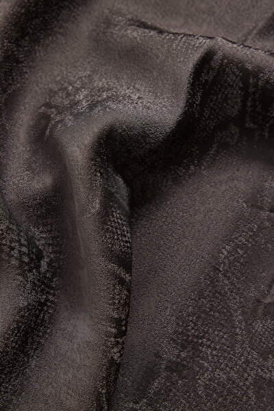 GREY JACQUARD VISCOSE/ACETATE SKIRT 4