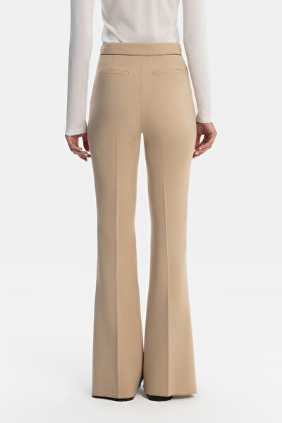 BEIGE WIDE LEG TROUSERS 3