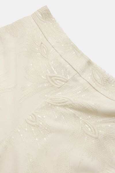 NATURAL LACY STRAIGHT TROUSERS 3