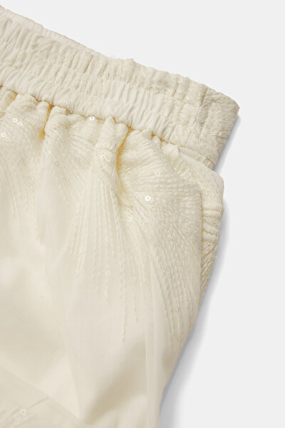 NATURAL LACY STRAIGHT TROUSERS 4