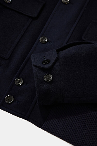 NAVY BLUE WOOL/CASHMERE COAT 4