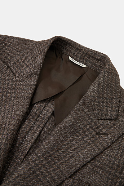 BROWN SURPLICE NECKLINE (CROSS-OVER NECKLINE) JACKET 3