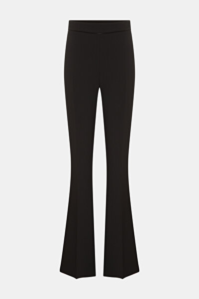 BLACK WIDE LEG TROUSERS 4