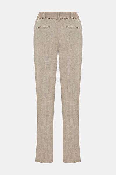 ECRU DESIGN FILLED STRAIGHT TROUSERS 5