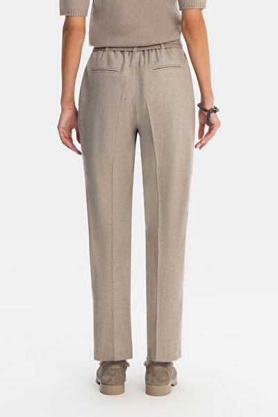 ECRU DESIGN FILLED STRAIGHT TROUSERS 3