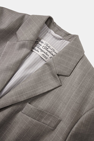 GREY BUTTONED WOOL JACKET 3