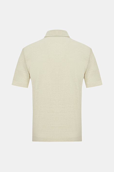 KREM POLO YAKA KISA KOLLU T-SHIRT_4