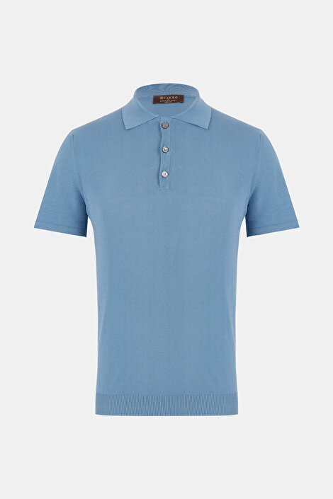 KOYU MAVI POLO YAKA KISA KOLLU T-SHIRT