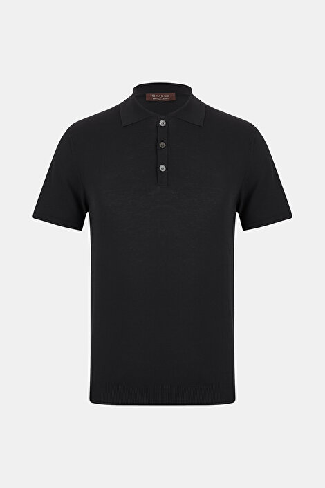 SİYAH POLO YAKA KISA KOLLU T-SHIRT