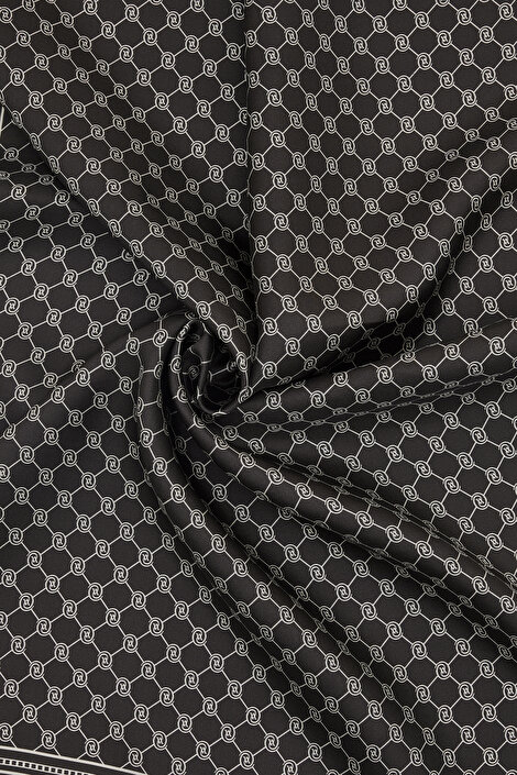 KOYU KAHVE MONOGRAM TWILL ŞAL_2