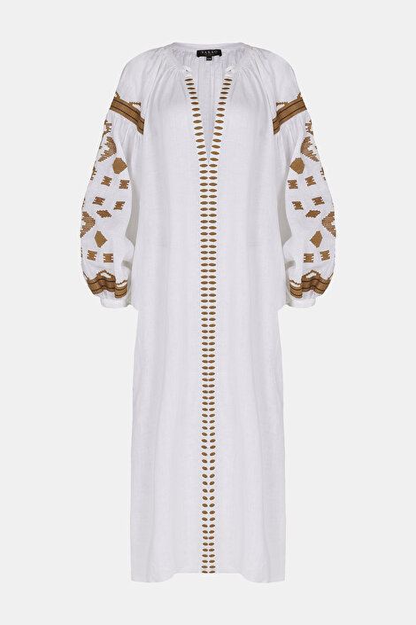 BEYAZ KETEN KAFTAN