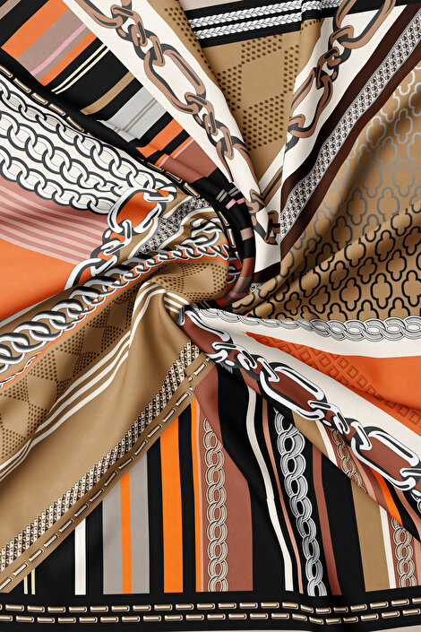 CAMEL GEOMETRİK DESENLİ TWILL BANDANA_2